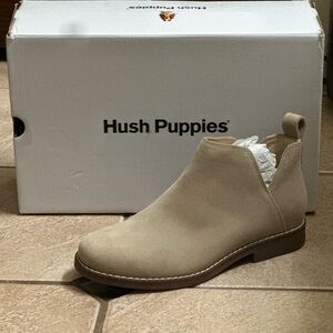 Hush Puppies Taupe Suede Slip-On Ankle Boot
